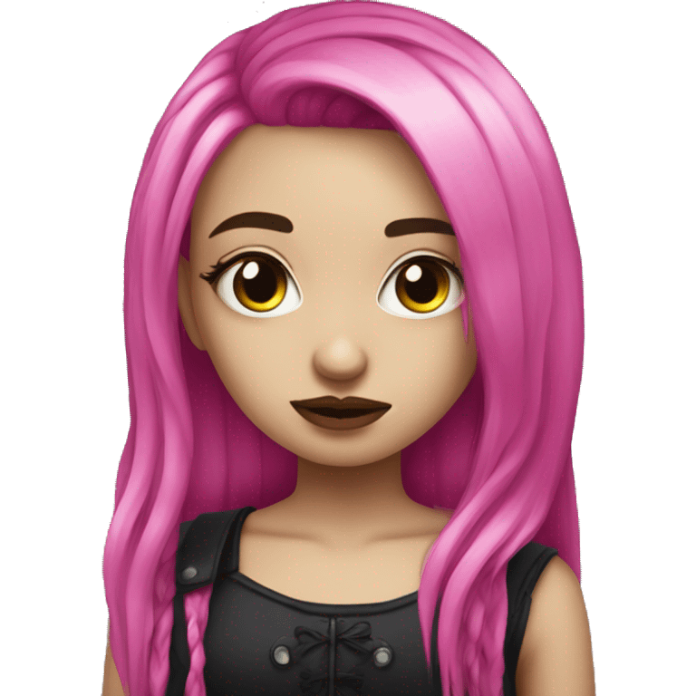 Cute goth with long hot pink hair  emoji