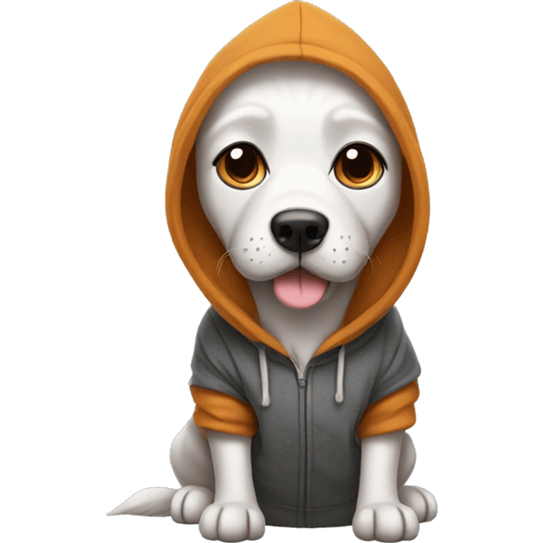 Dog wearing a hoodie emoji