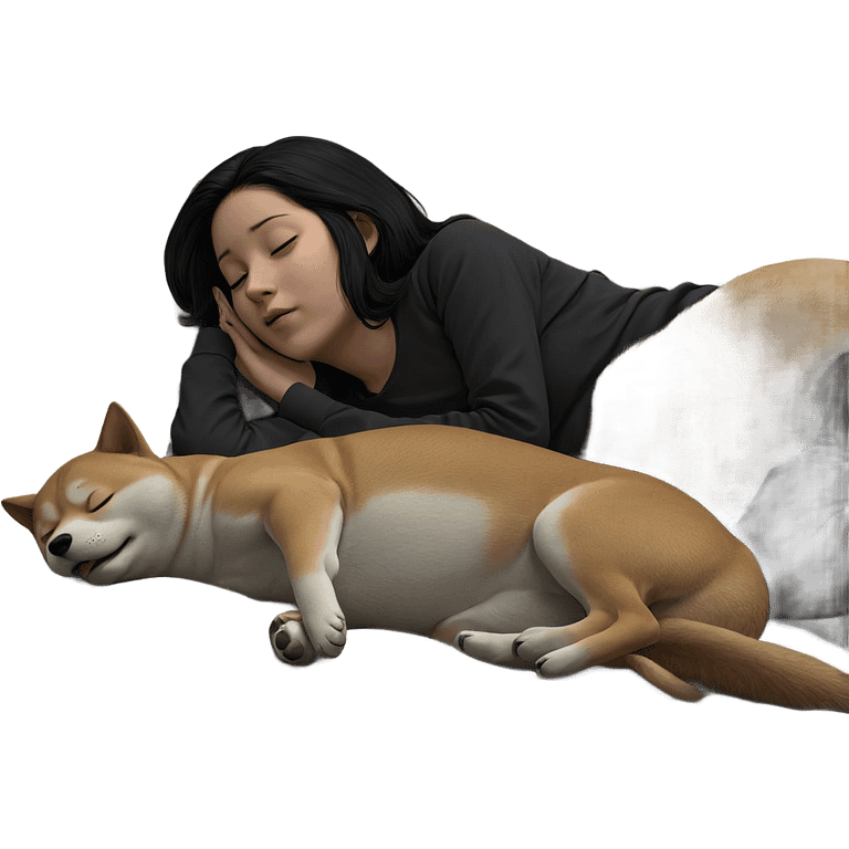 sleeping girl with shiba inu emoji