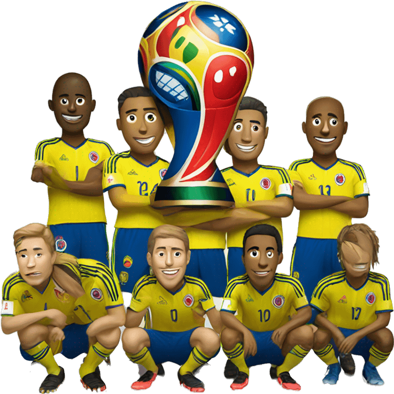 Colombia team with the fifa world cup trophee emoji