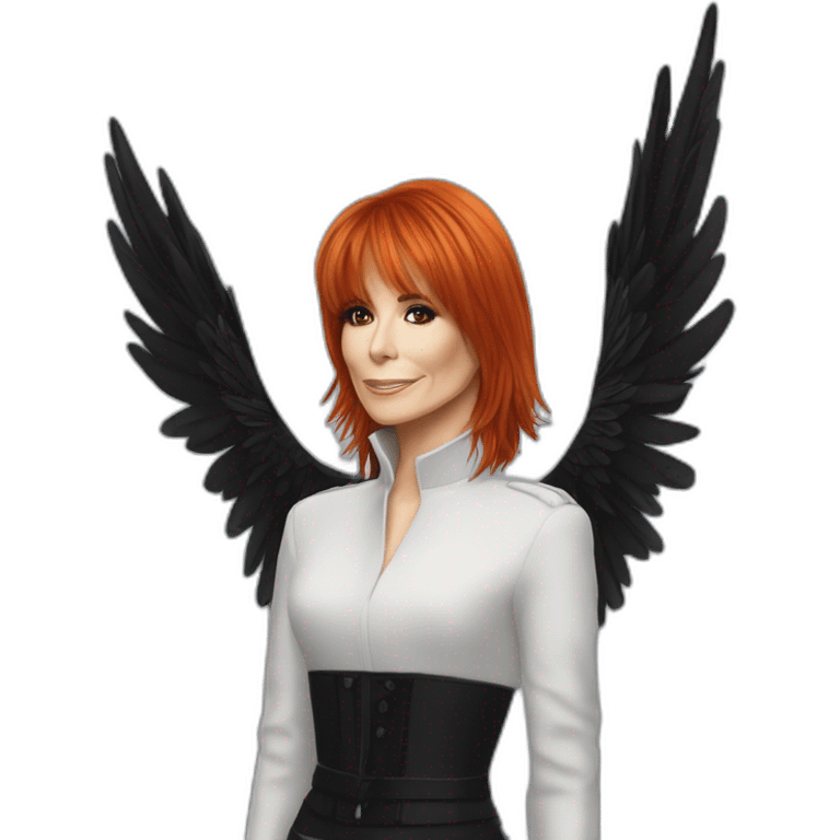 Mylène Farmer avec des ailes de corbeau emoji