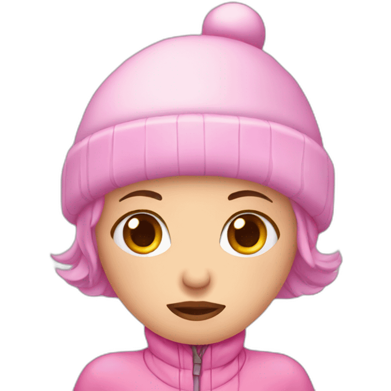 Sad ice skating lady in pink emoji