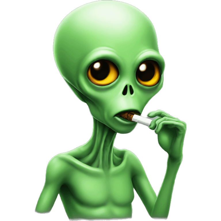 Alien smoking emoji