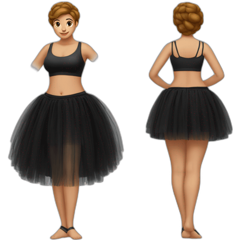 full-body-curvy-балерина-black-tutu top and underside view emoji