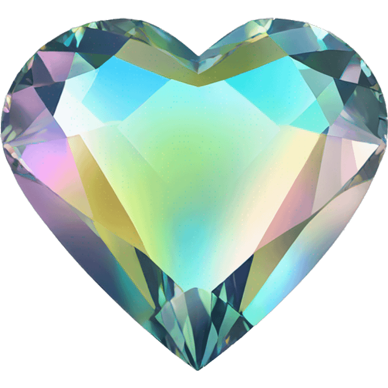 Heart shaped 56-carat iridescent diamond emoji