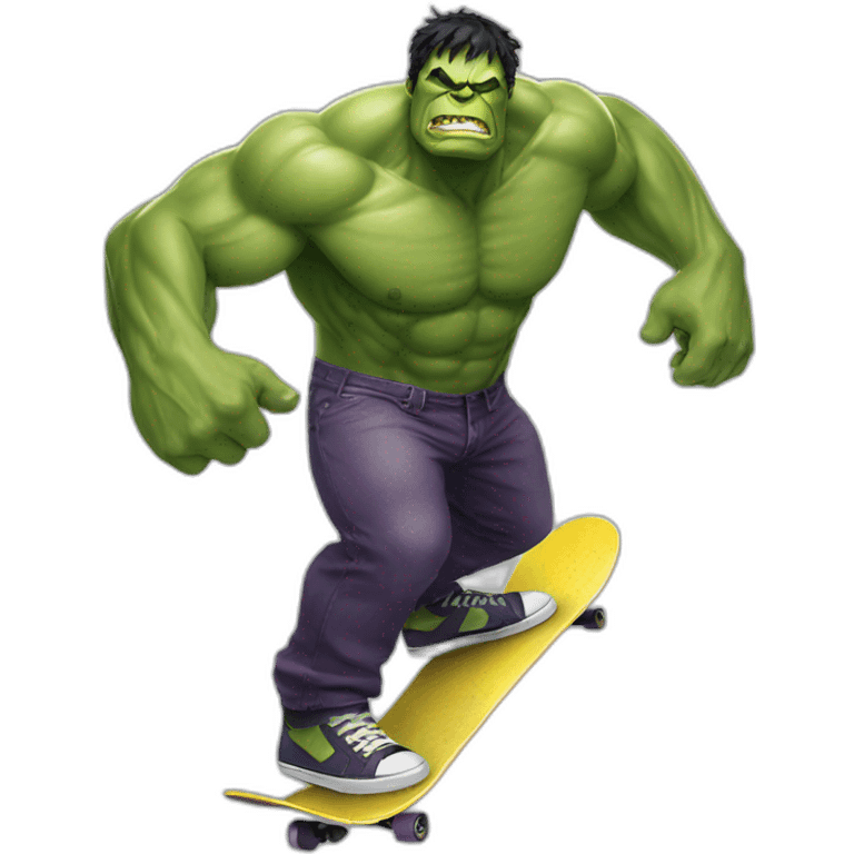 Hulk riding skateboard emoji