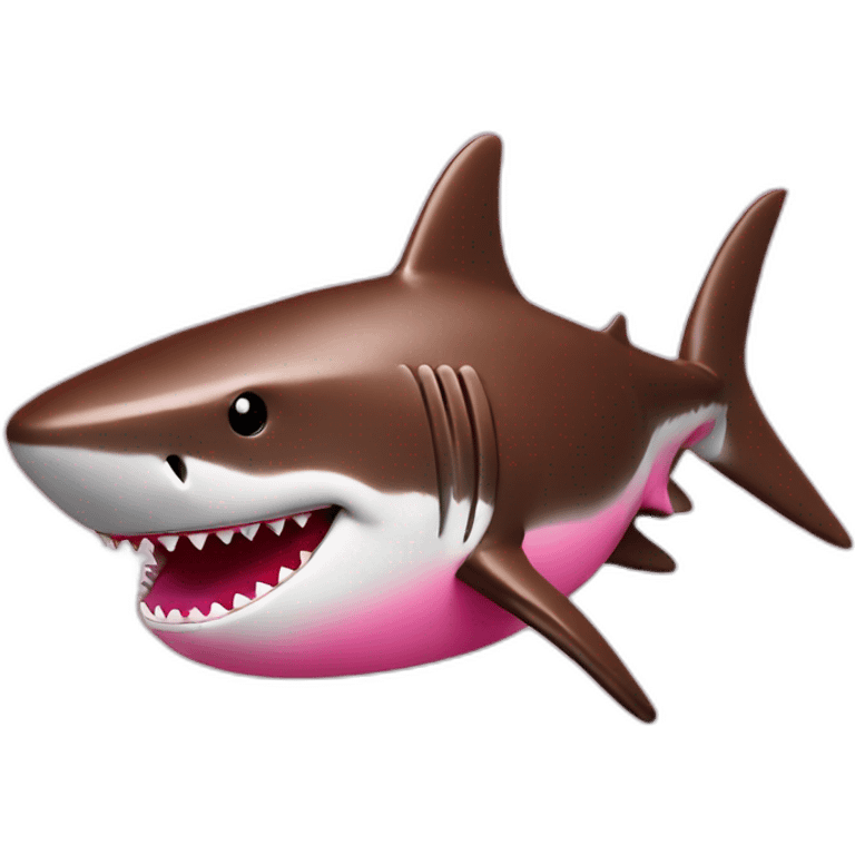 Shark in pink chocolate  emoji