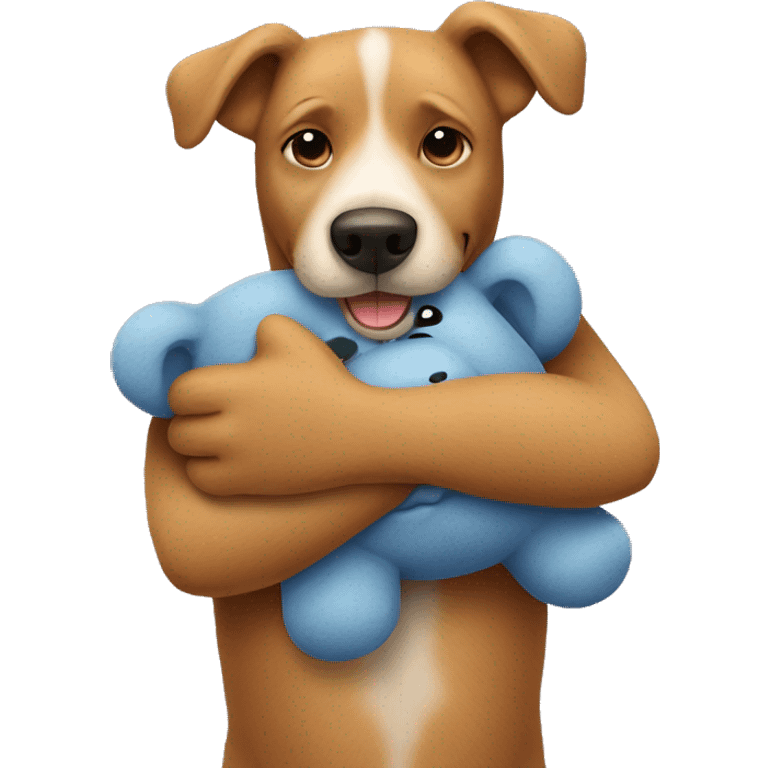 dog hug a teddy bear emoji