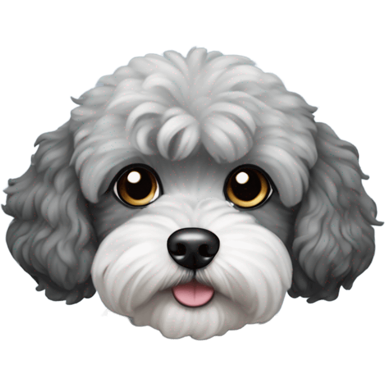 Black and grey Maltipoo dog  emoji