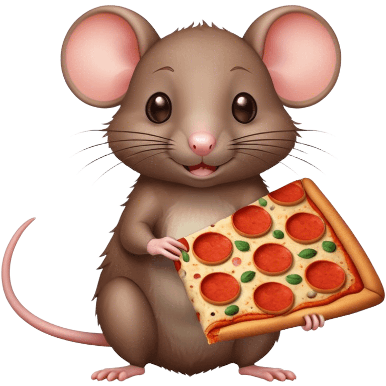 Rat with pizza emoji