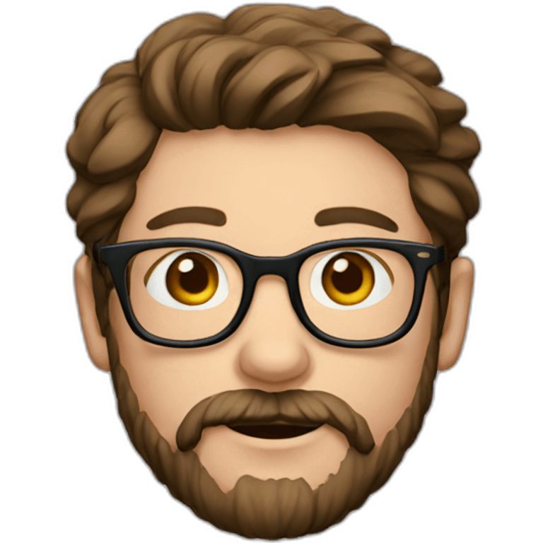 guy-glasses-beard-brown hair-eat pig emoji