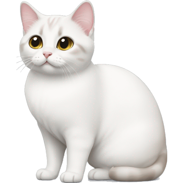 White munchkin cat standing emoji