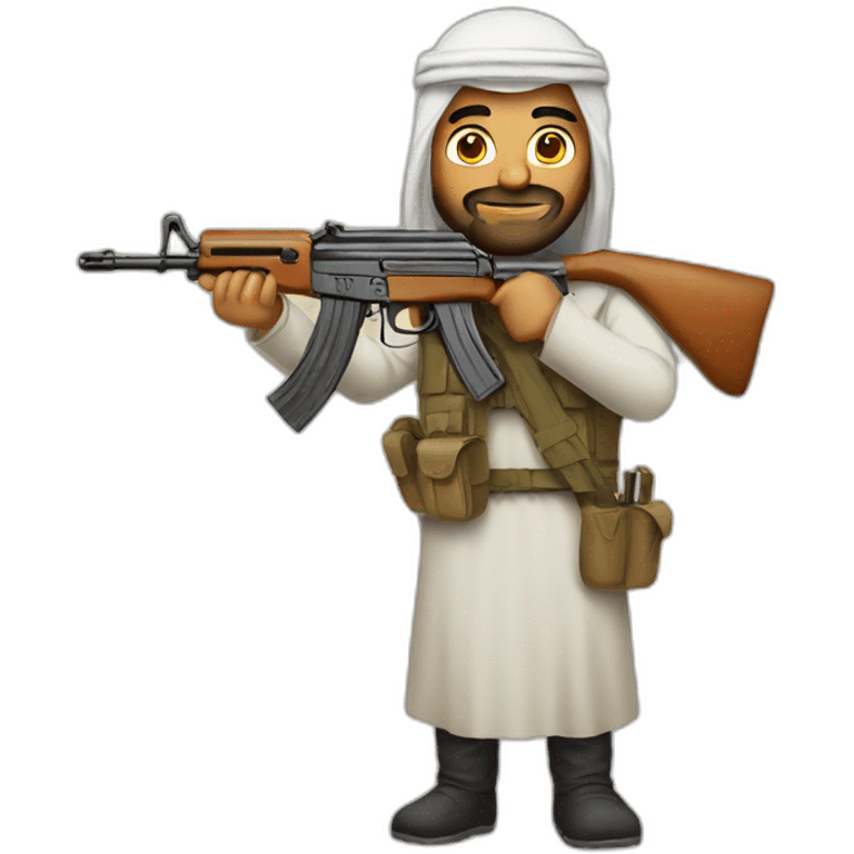 Arab with an ak emoji