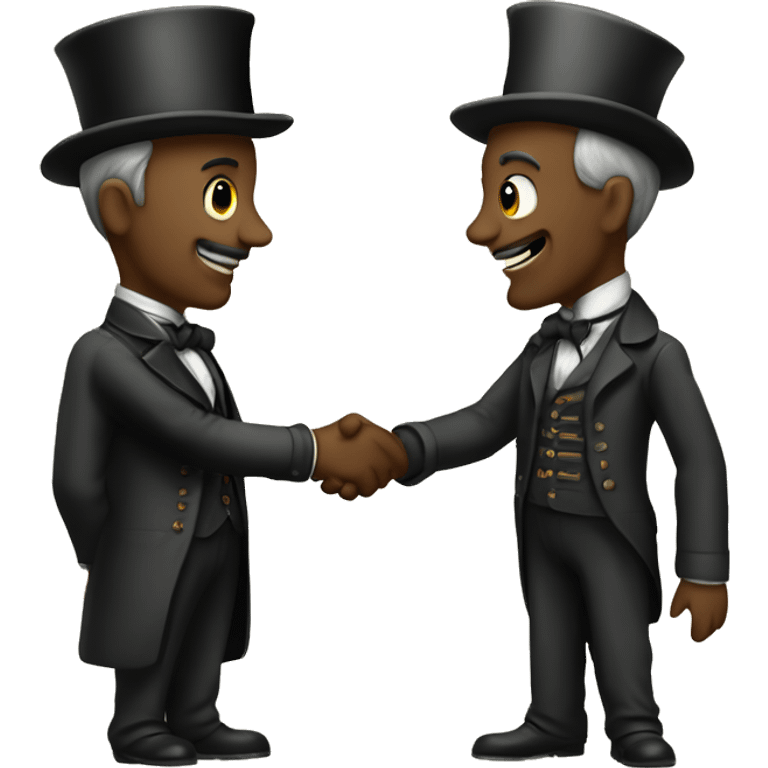 Victorian man meets another man and they shake hands emoji