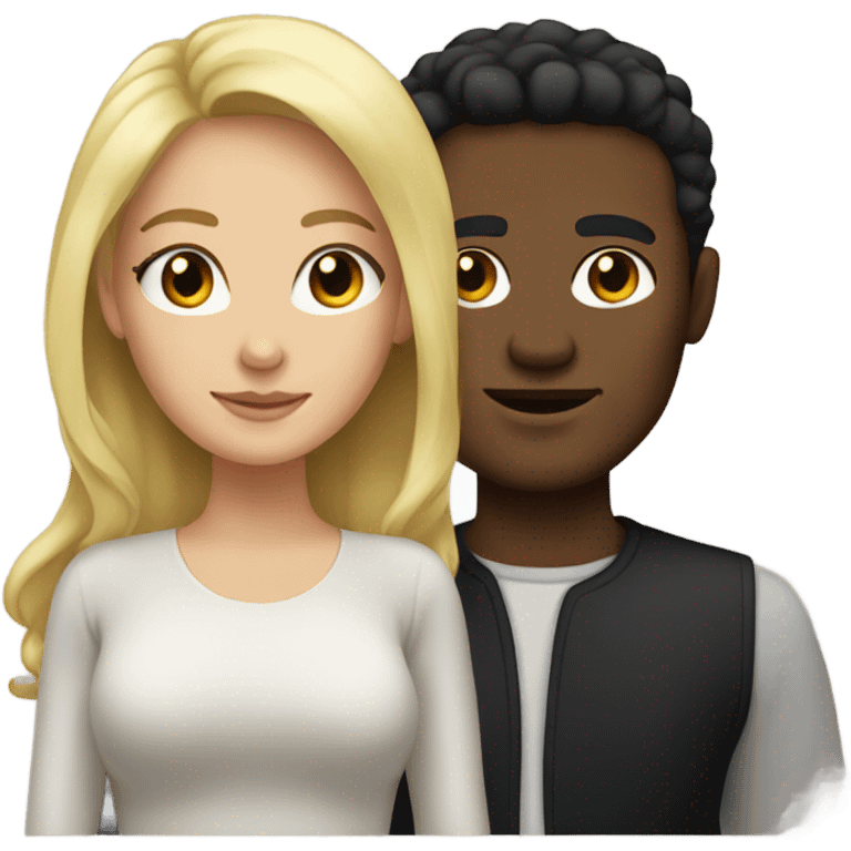 blonde woman and black haired man emoji