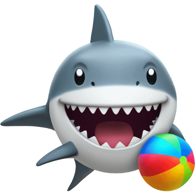 shark bouncing a beach ball on his nose  emoji