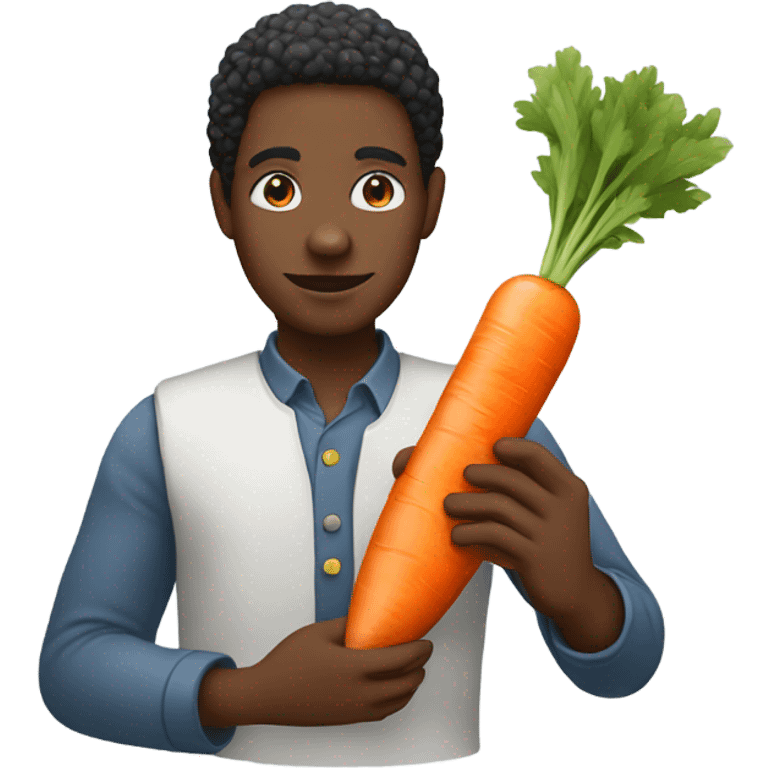 Black person holding carrot  emoji