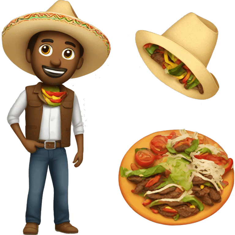 Men with fajitas mexican emoji