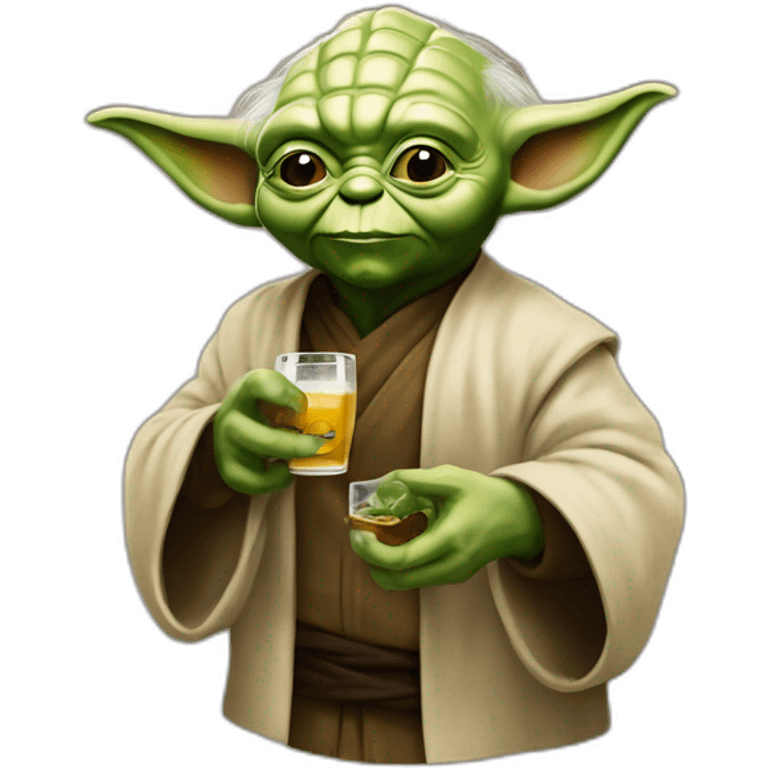 Maître yoda boit une bière emoji