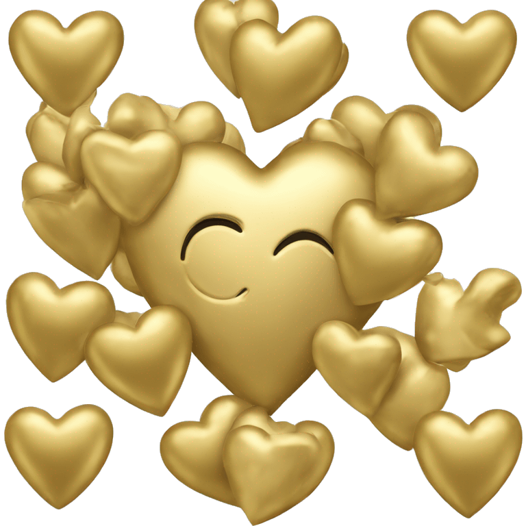 Mettalic gold heart emoji