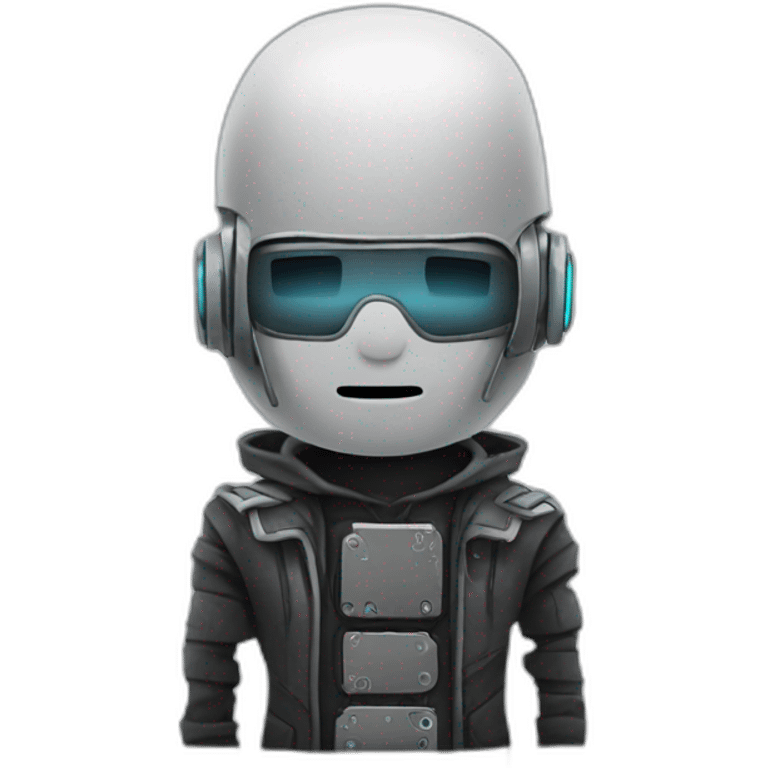 Hacker with robot head emoji