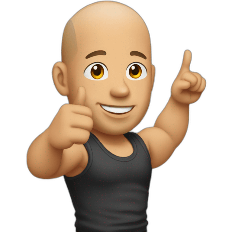 Vin Diesel raising his hand emoji