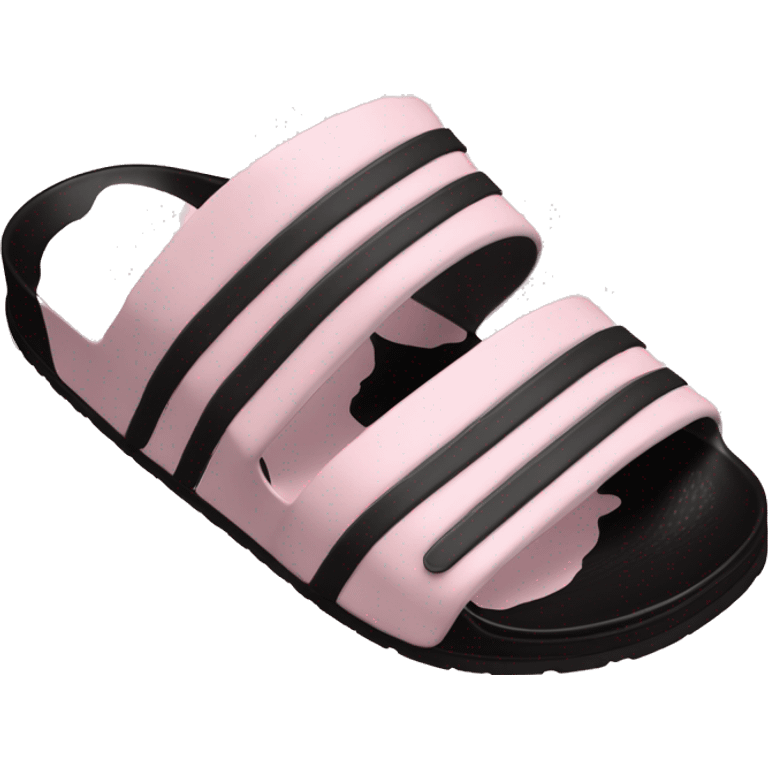 adidas adilettes sandals comfort pink cloud and black emoji