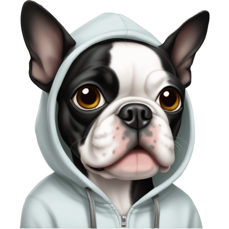 boston terrier wearing a hoodie  emoji