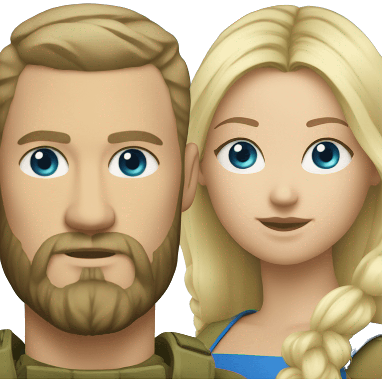 ukrainian military man with blonde with a beard and blue eyes who looks like ragnar lodbrok emoji