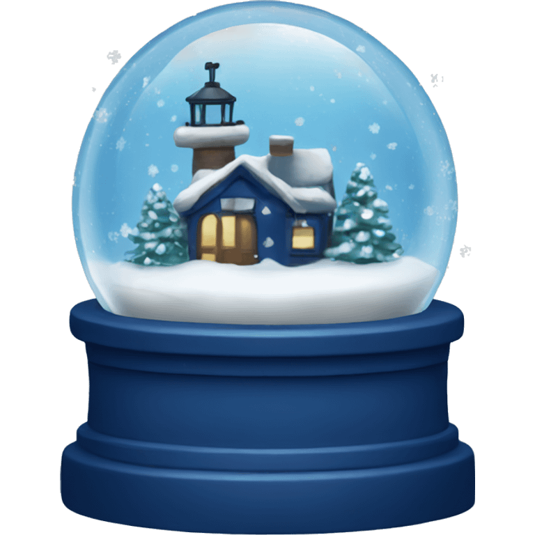 Navy blue snowy snow globe emoji