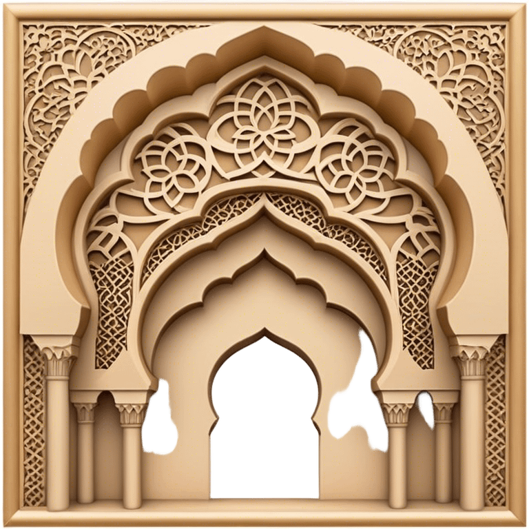 Cinematic Realistic Alhambra Landmark Emoji, capturing the intricate Moorish architecture, ornate arches. emoji