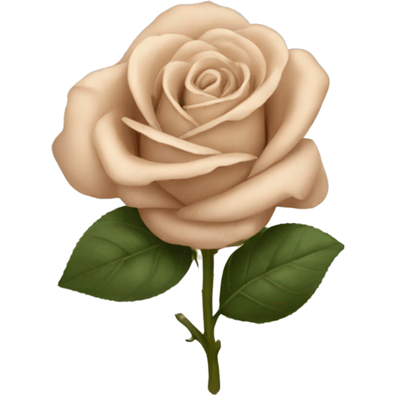 Beige rose with white bow without Leafs emoji