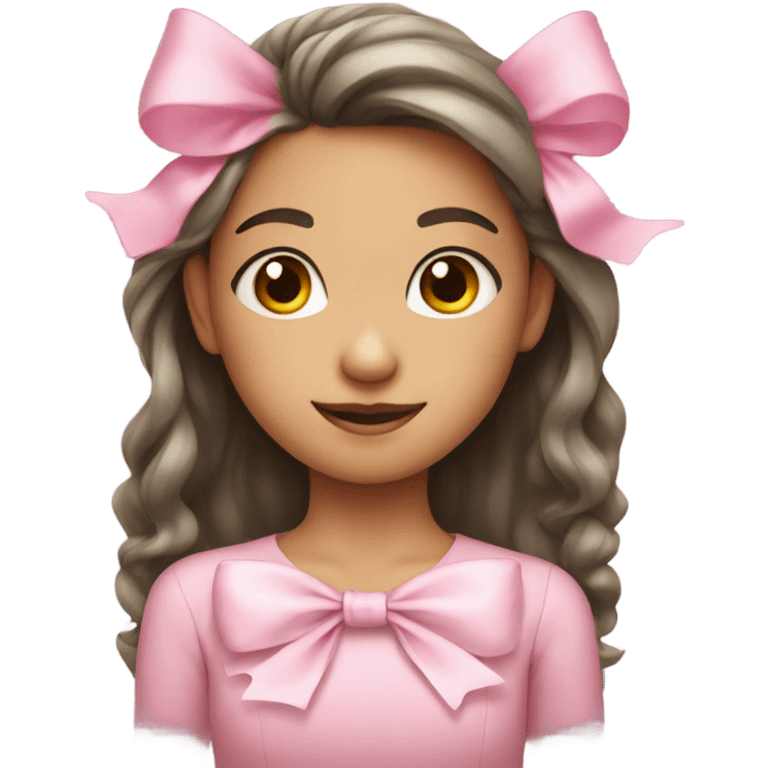 Girl with pink bow emoji