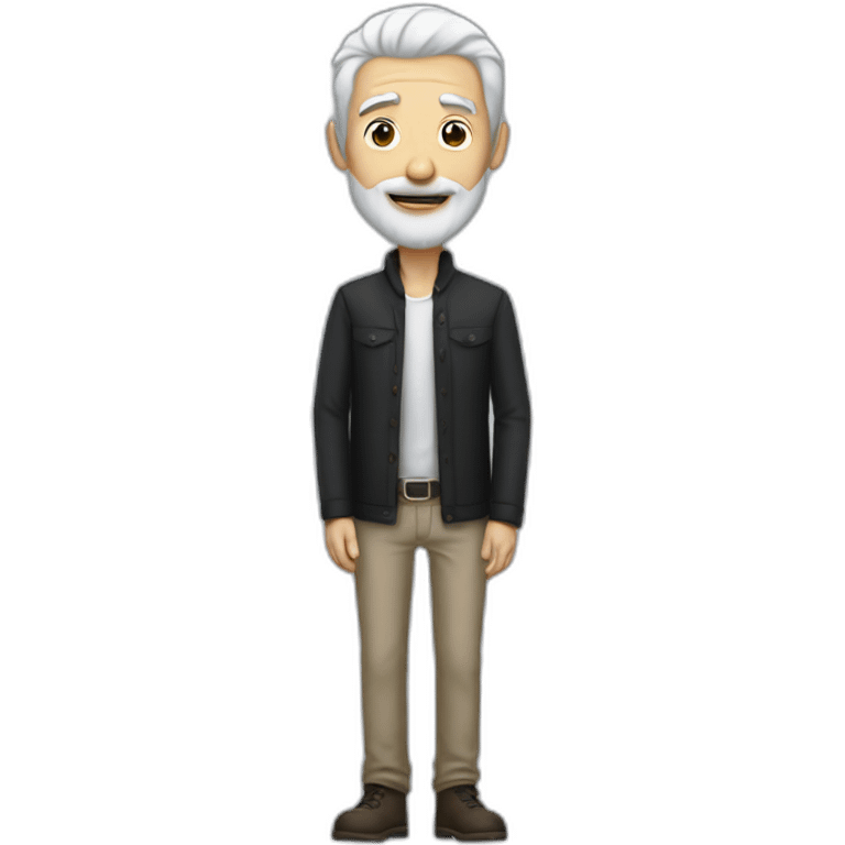 A tall skinny man with white hair and a black beard emoji