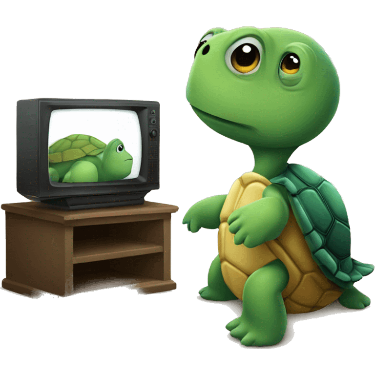 A turtle watching TV  emoji