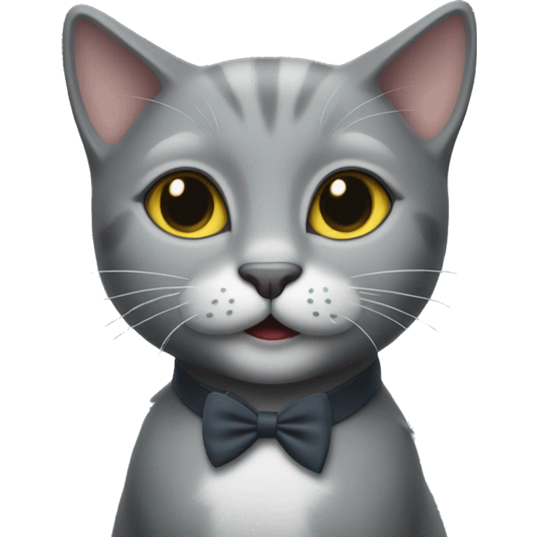 A tap dancing grey kitty  emoji