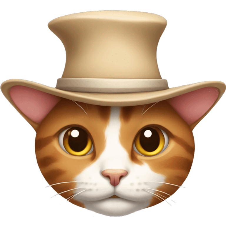 Calico cat wearing hat emoji