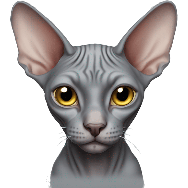 Grey sphynx cat emoji