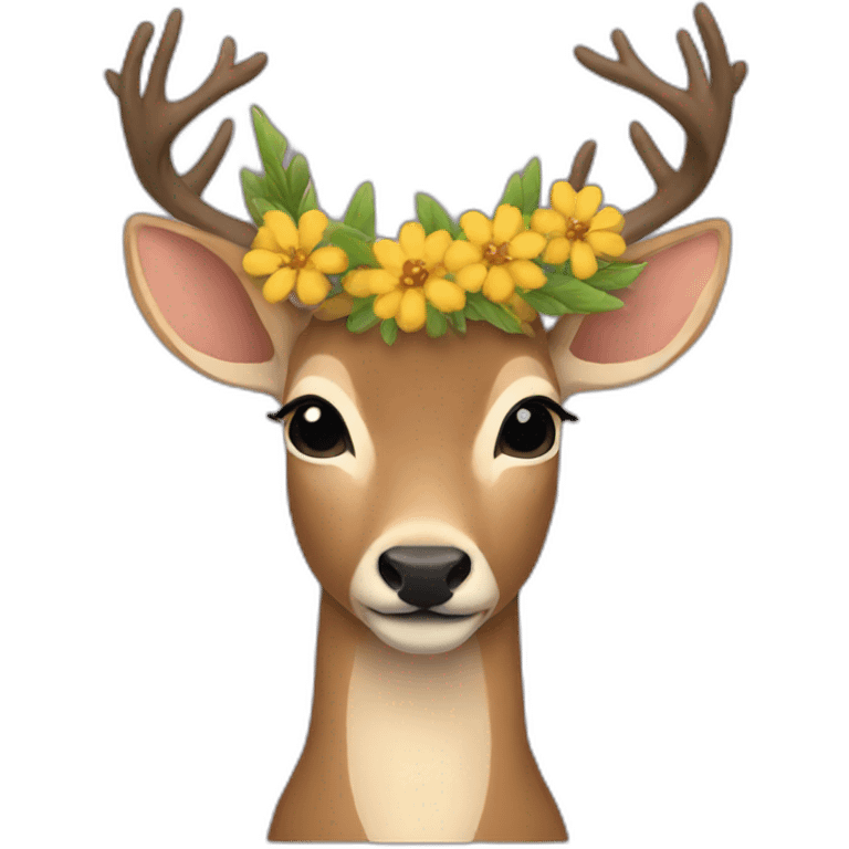 Deer flower crown emoji