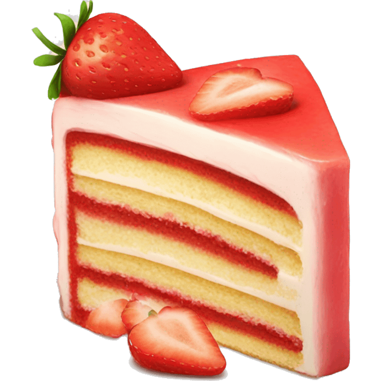 slice of strawberry cake emoji