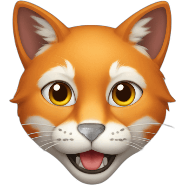 cat with red fox head emoji