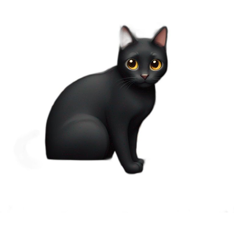 black cat with ginger undertones emoji