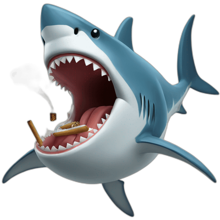 Shark smoking emoji