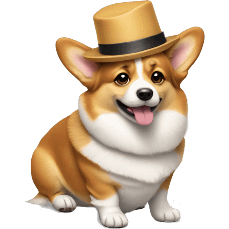 Corgi with a hat emoji