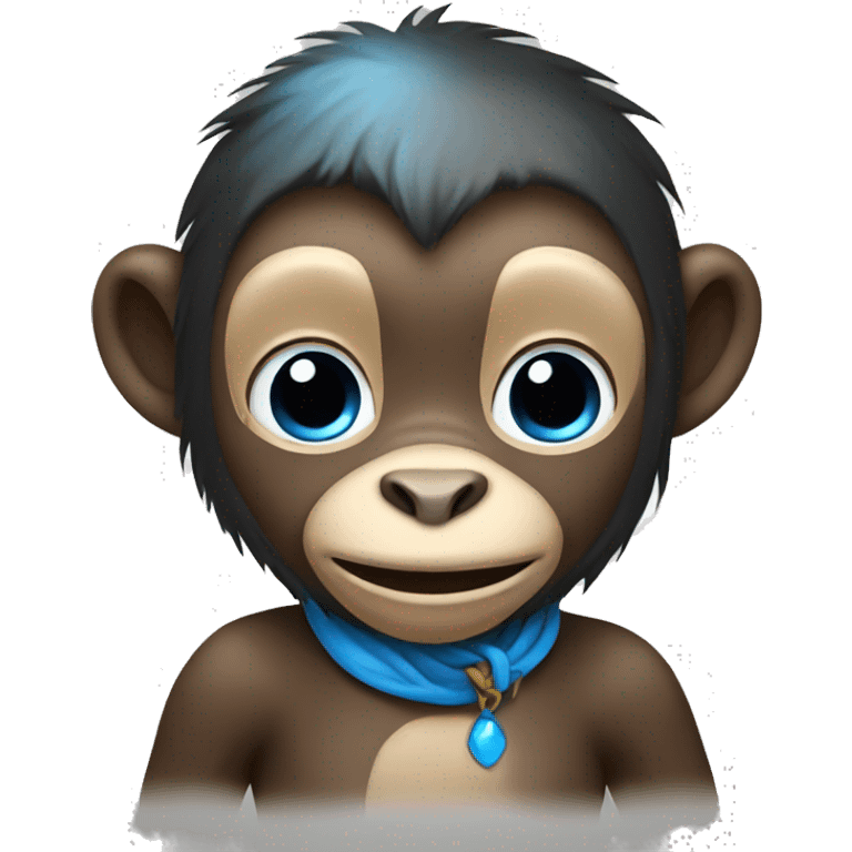 monkey with blue heart emoji