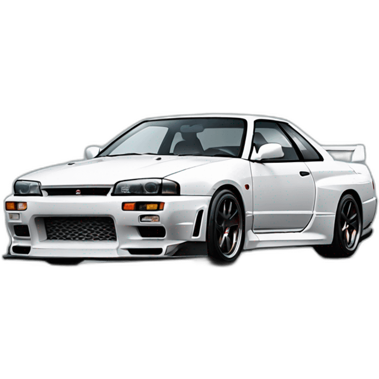 nissan skyline GTR R32 blanche qui roule emoji