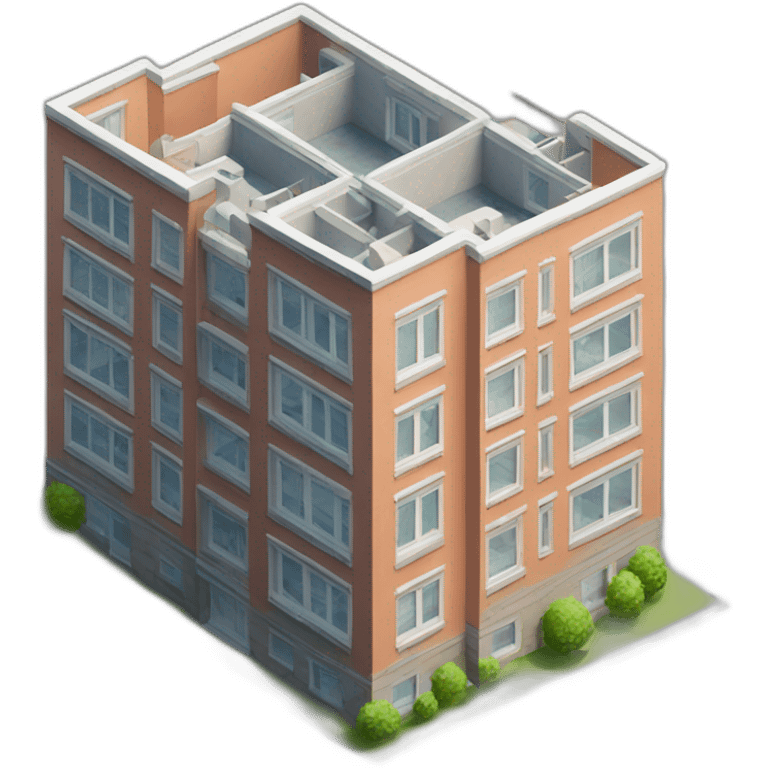 apartment building model isometric emoji