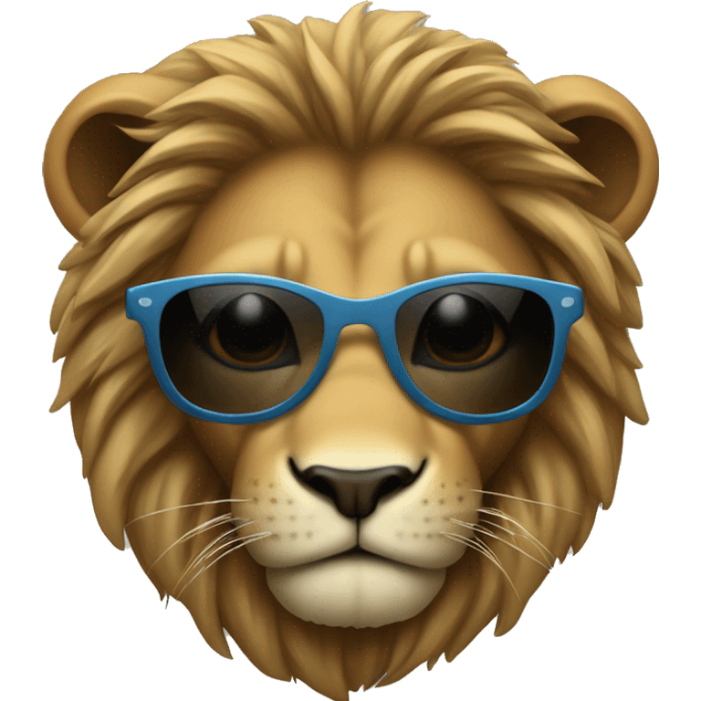 Incognito lion in hoodie and sunglasses emoji