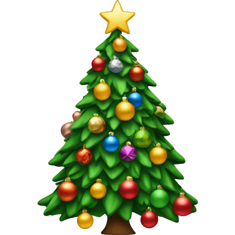 Christmas tree with excess decorations emoji