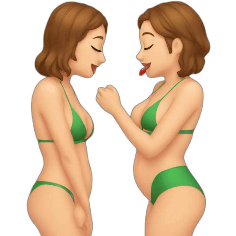 kissing in bikinis emoji